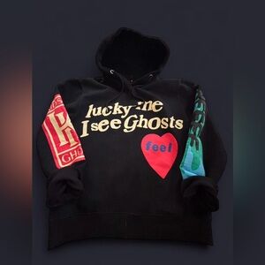 Stylish Black Hoodie with Graphic Accents